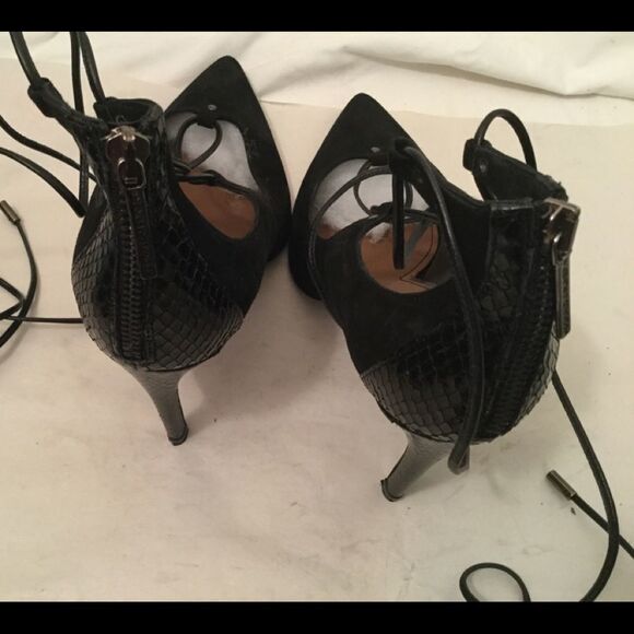 Donald J Pliner Lace Up Heels sz 9 Pella Black - Picture 11 of 13